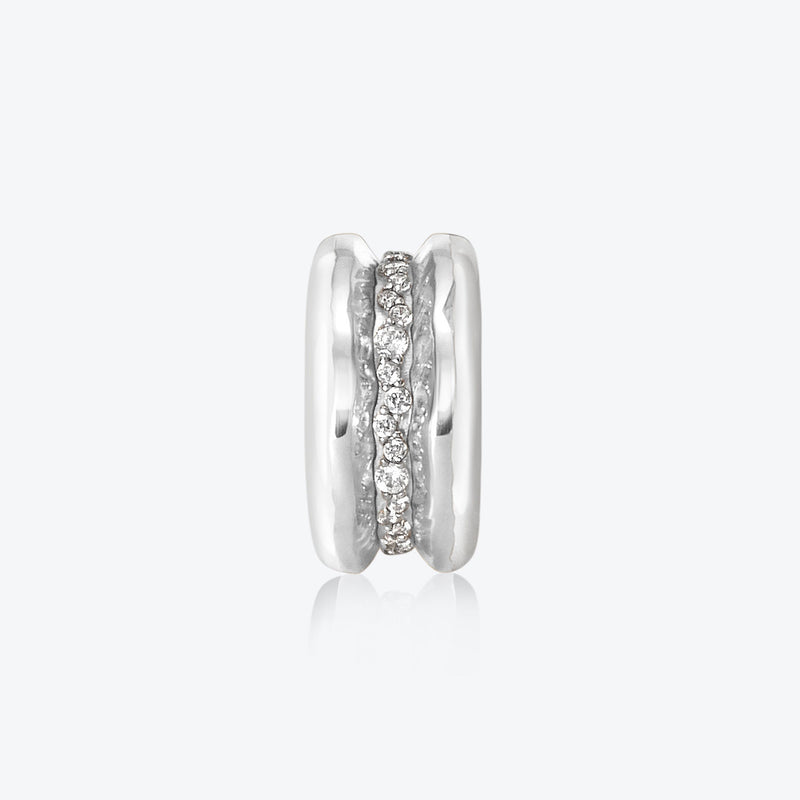 Antarctica Ice 18K Whitegold Ring w. Lab-Grown Diamonds & White enamel