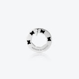 A. Sun Halo Silber Studs w. Jet Black Emaille