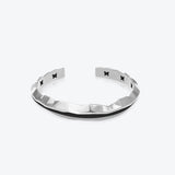 A. Iceberg Sølv Cuff m. Sort Emalje
