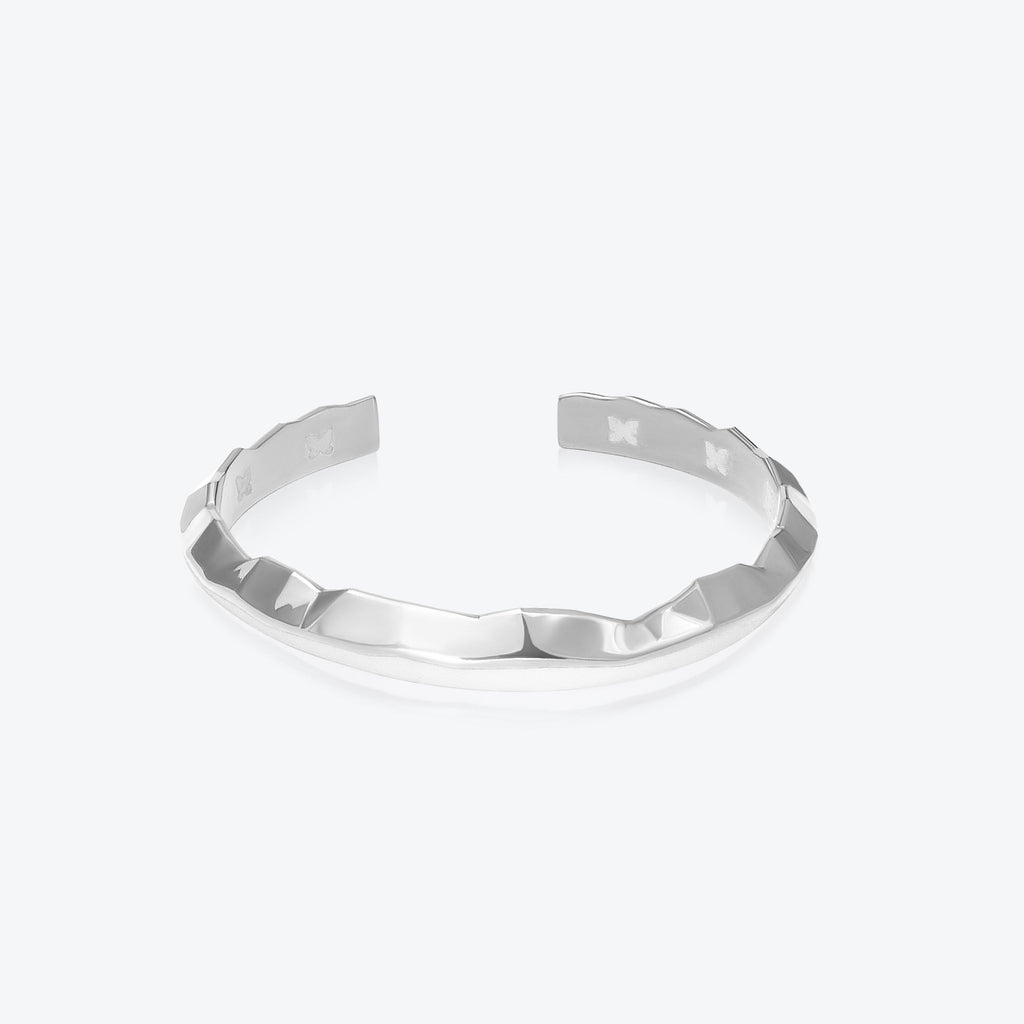 A. Iceberg Sølv Cuff m. Hvid Emalje
