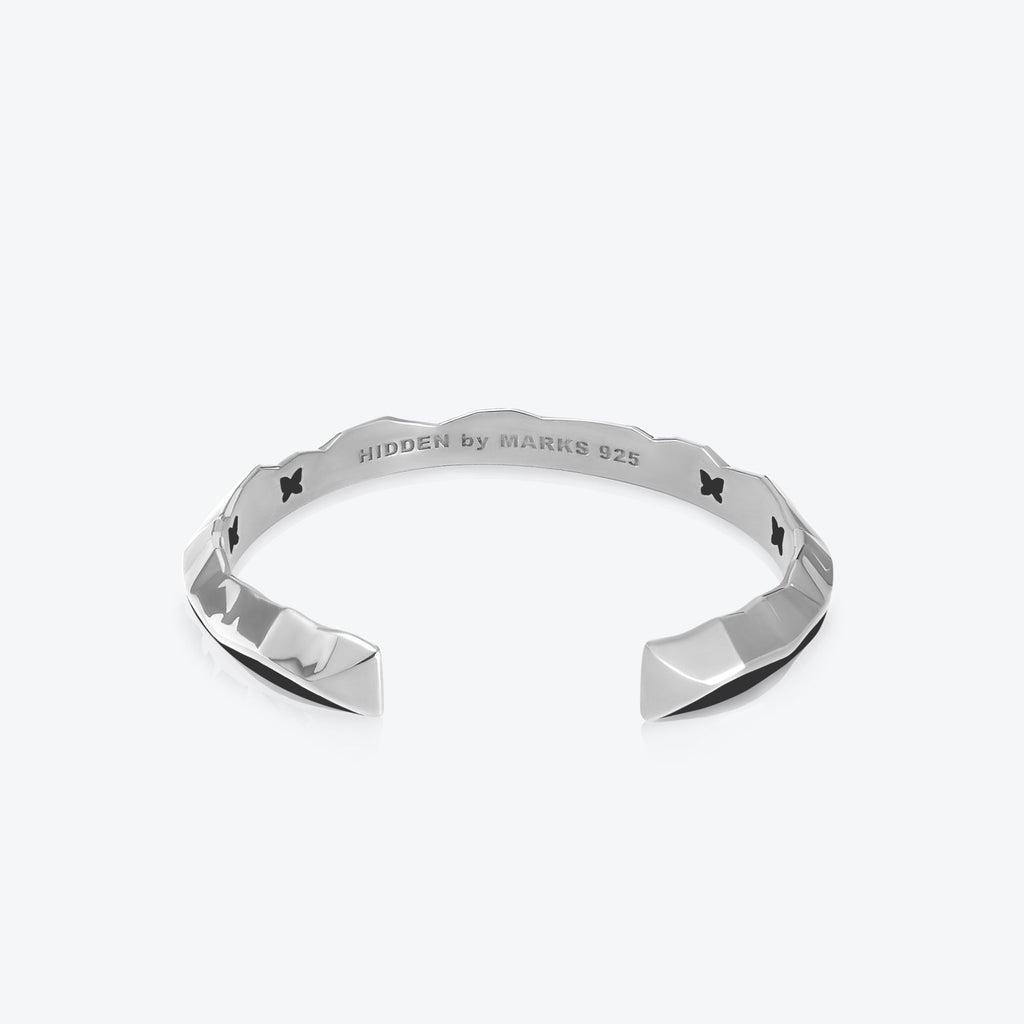 A. Iceberg Sølv Cuff m. Sort Emalje