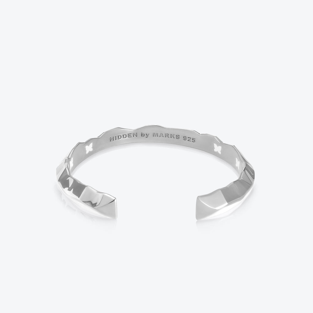 A. Iceberg Sølv Cuff m. Hvid Emalje