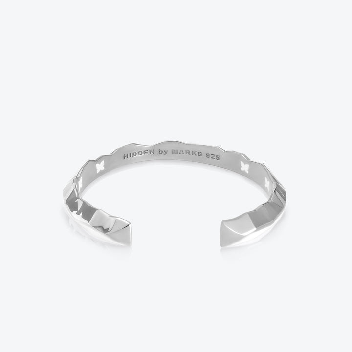 A. Iceberg Silver Cuff w. Snow White Enamel