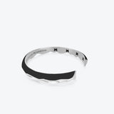 A. Iceberg Sølv Cuff m. Sort Emalje