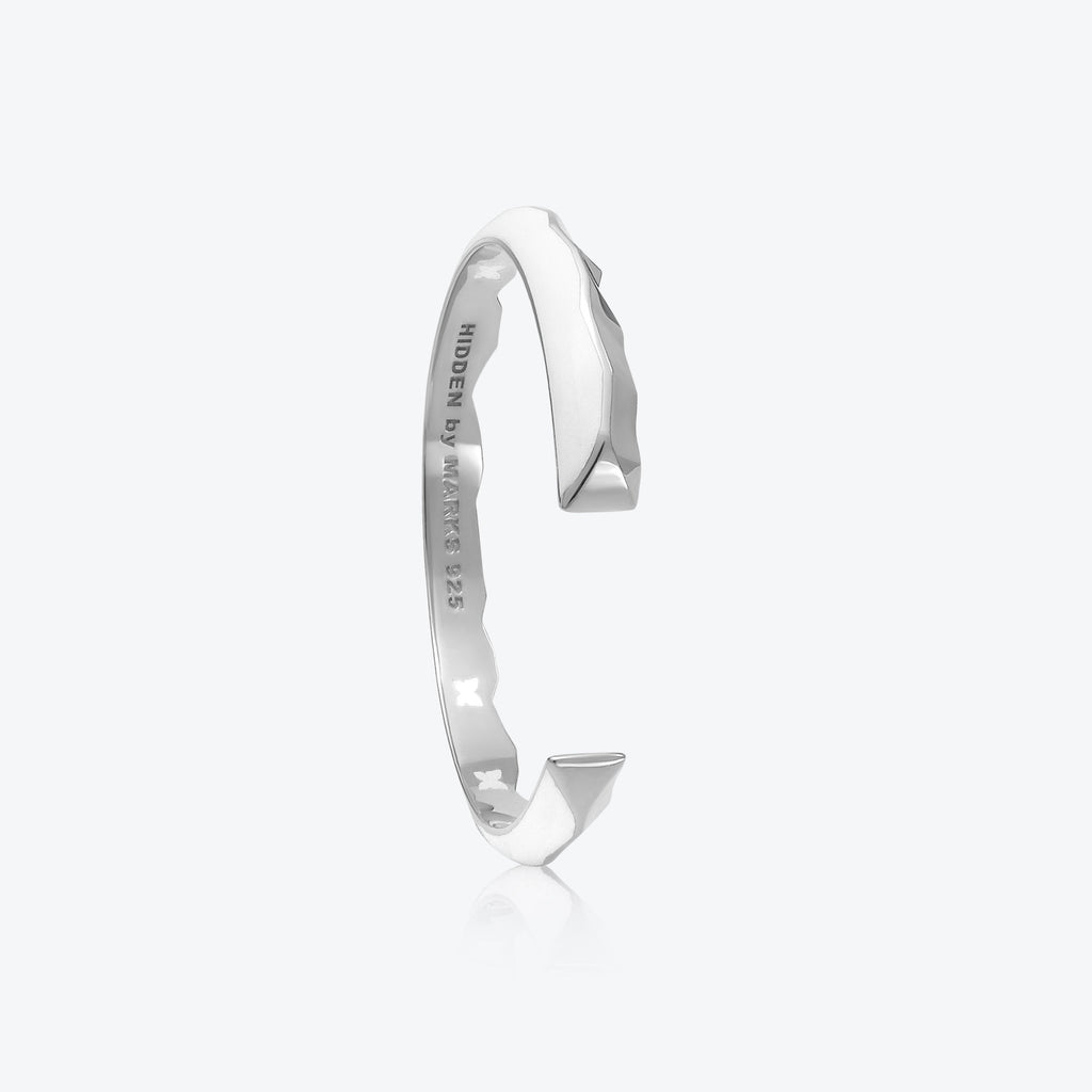 A. Iceberg Sølv Cuff m. Hvid Emalje