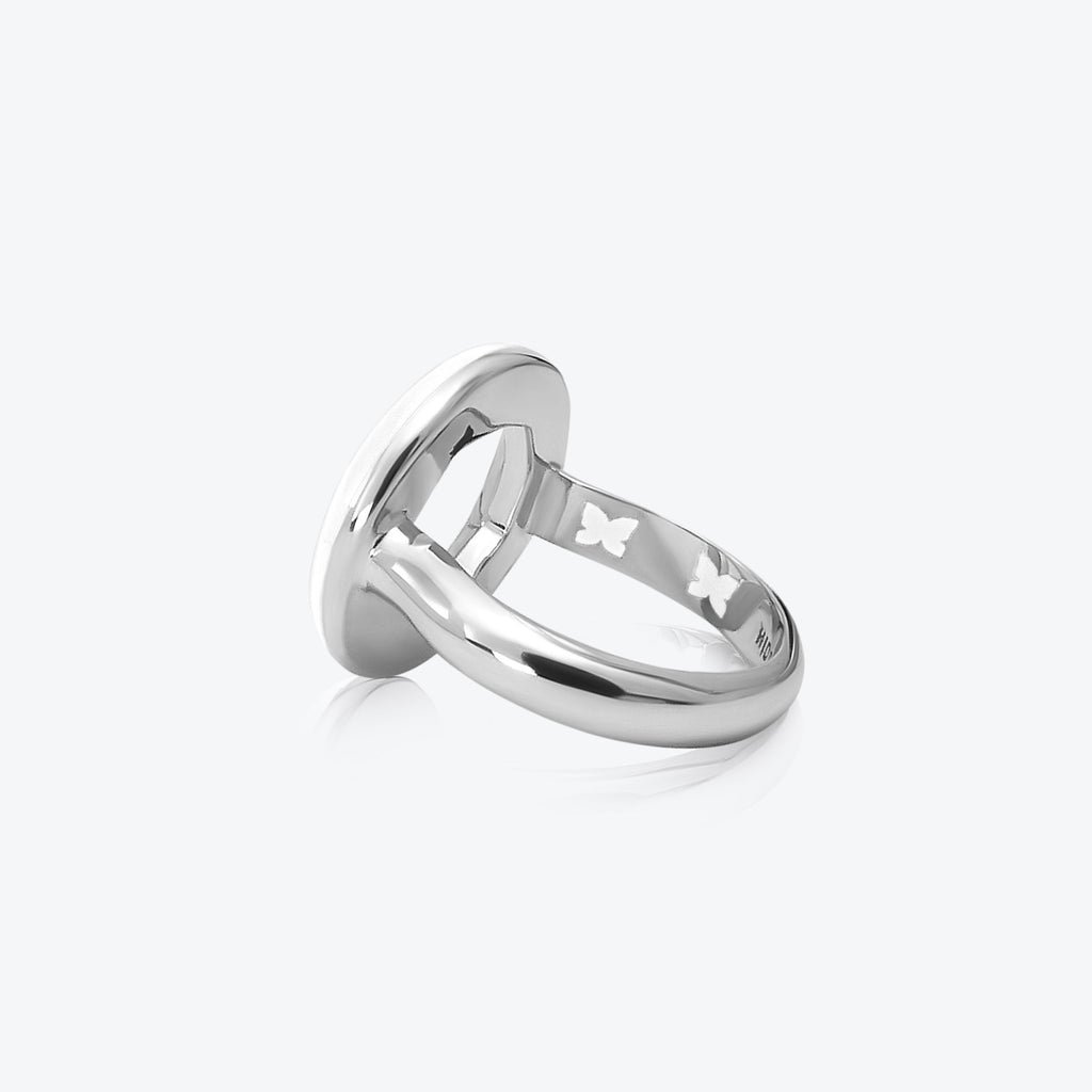 A. Sun Halo Silver Ring w. Schneewittchen Emaille