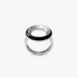 A. Sun Halo Silver Ring w. Jet Black Emaille