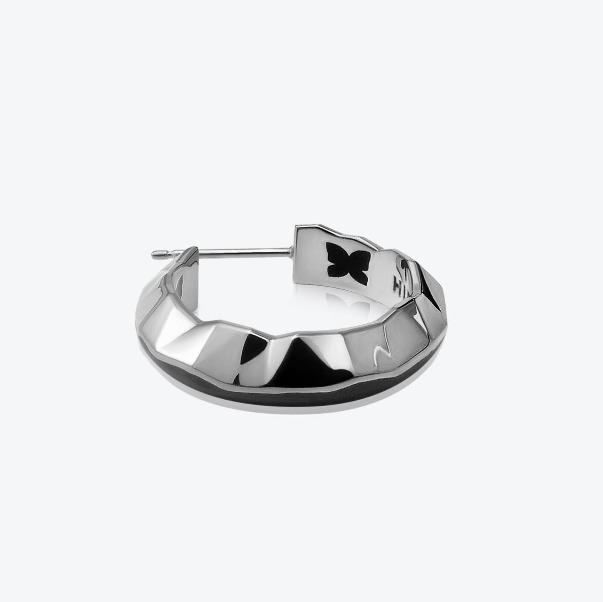 A. Eisberg Silver SM Hoops w. Jet Black Emaille