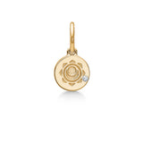 Inner Peace Harachakra 18K Gold Pendant w. Diamond