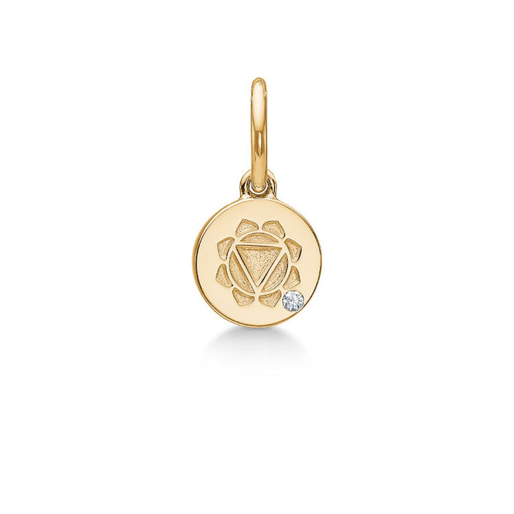 Indre Ro Solar Plexus Chakra 18K Guld Vedhæng m. Diamond
