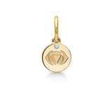 Inner Peace Foreheadchakra 18K Gold Pendant w. Diamond