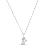 Petite Letter P Silver Necklace w. Zirconias