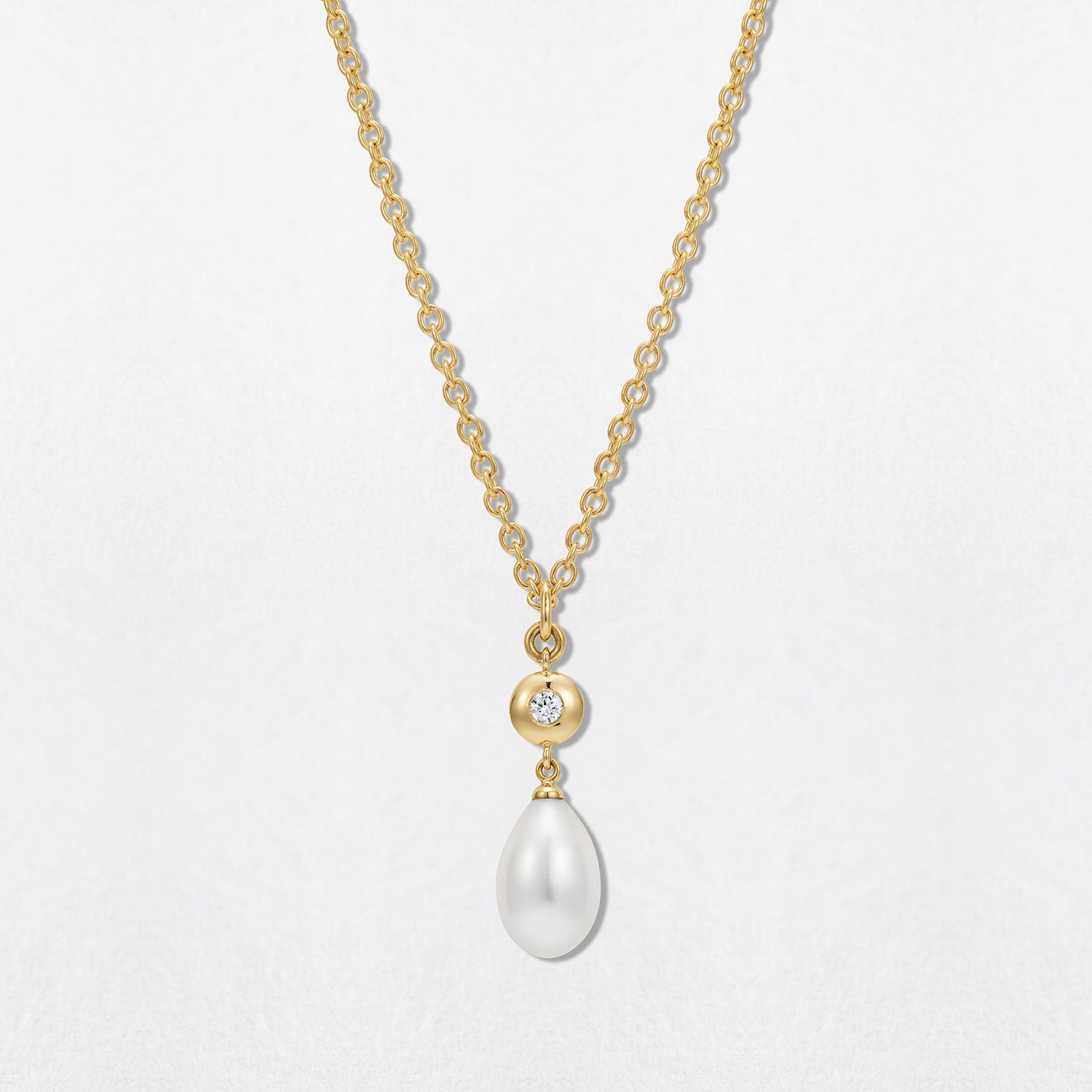 Pearl Pebble Diamond 18K Gold Pendant
