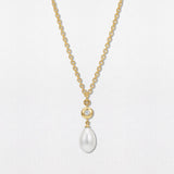 Pearl Pebble Diamond 18K Gold Pendant