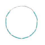 Turquiose Silver Necklace w. Pearls