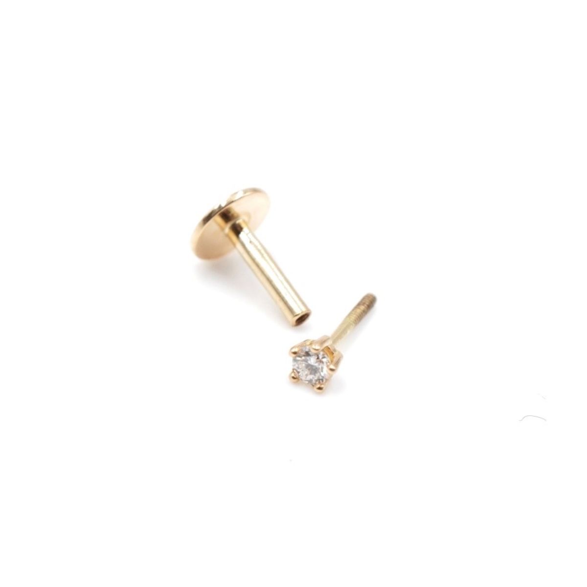 Piercing Eternity One 18K Gold Earring w. Diamonds