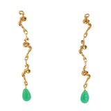 Fouettés 24K Gold Plated Earrings w. Chrysoprase