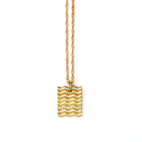 Waves View 18K, 14K Gold Necklace w. Diamonds