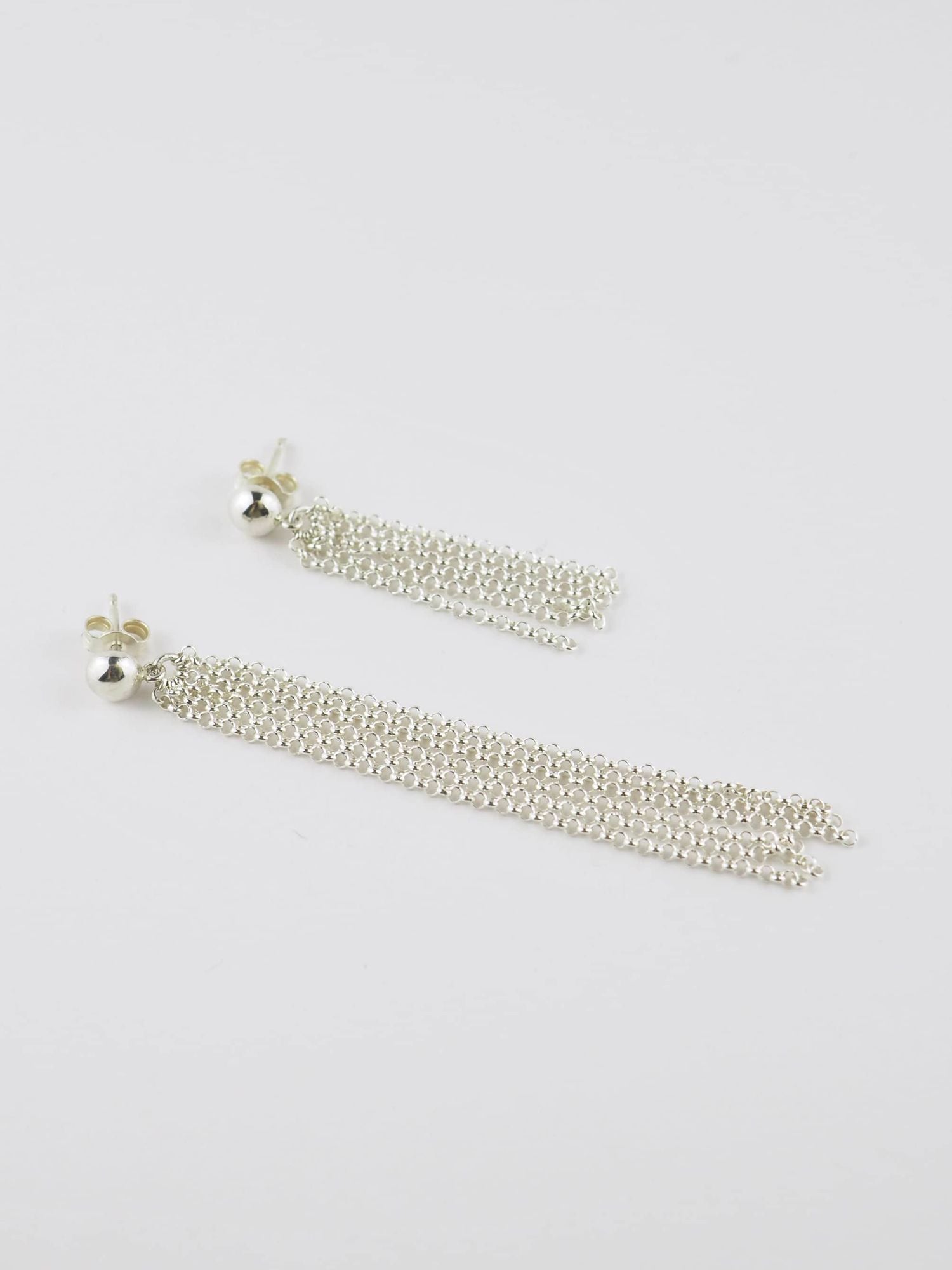 Pompons Silver Earrings
