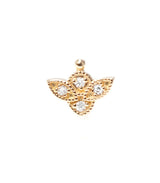Puce Romance 18K Gold Stud w. Diamonds