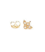 Puce Romance 18K Gold Stud w. Diamonds