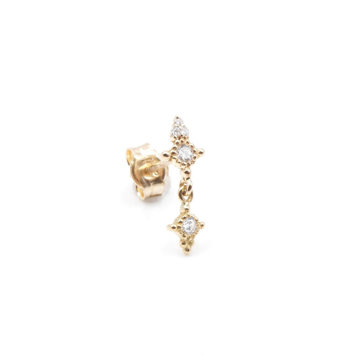 Paradis One 18K Gold Stud w. Diamonds