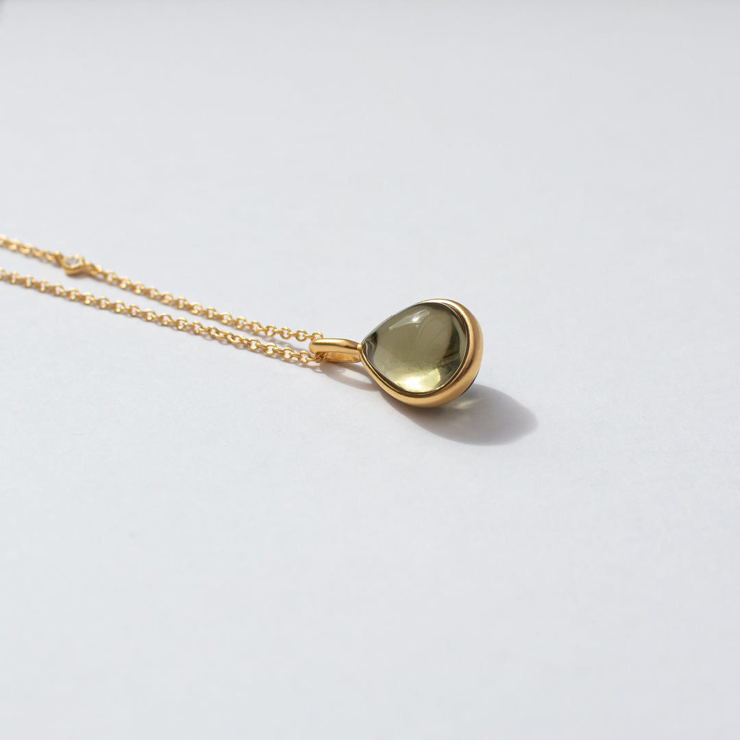 Paloma Gold Plated Pendant w. Olive Crystal