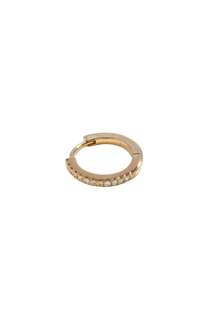 Pave 14K Whitegold Huggie w. Diamond