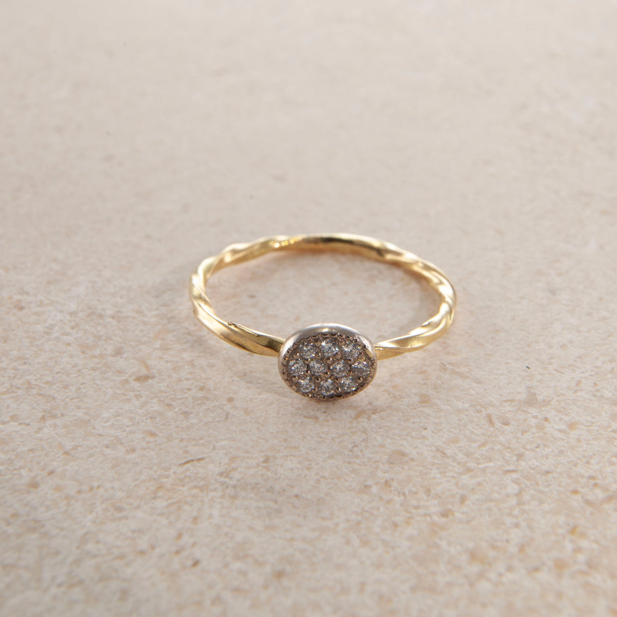 Pavé Cocktail 18K & 22K Guld & Hvidguld Ring m. Diamanter