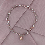 Multi Function Silver Necklace w. Pearls