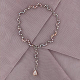 Multi Function Silver Necklace w. Pearls
