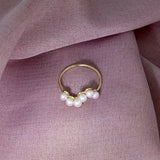Curves 11 9K guld Ring m. perler