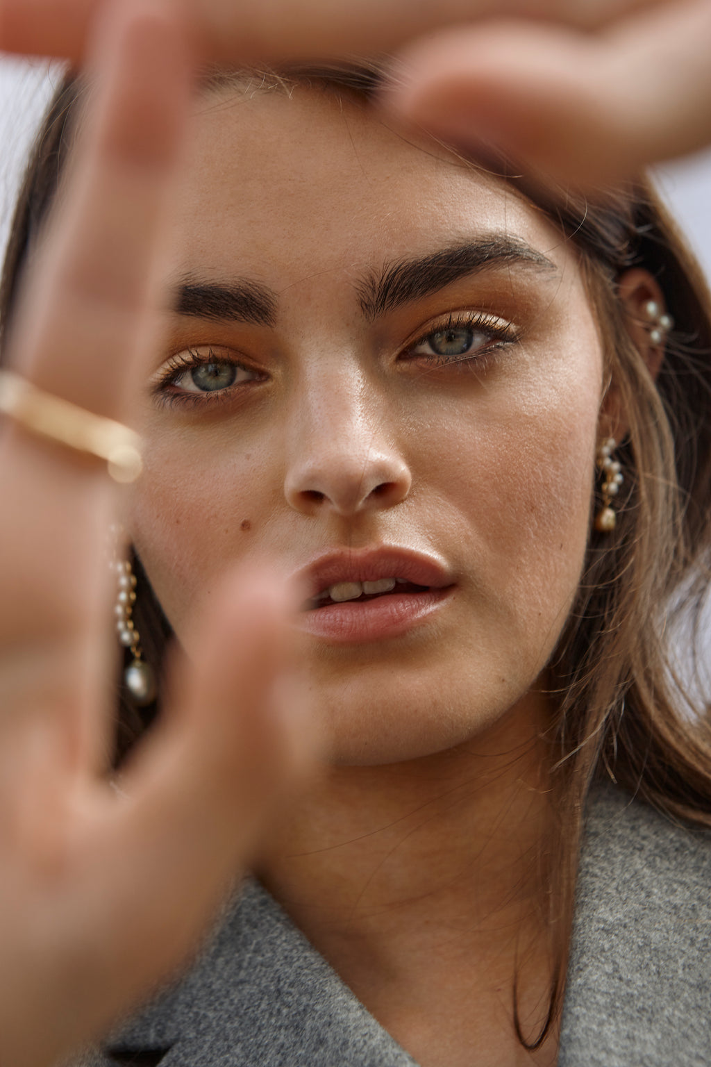 Small/Medium 9K Gold Earring w. Pearls