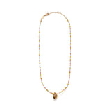 Piccolo Gold Plated Necklace w. Mixed Coloured Beads