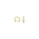 Piece by Piece 14K Gold Hoops w. Diamionds