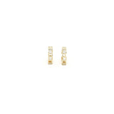 Piece by Piece 14K Gold Hoops w. Diamionds