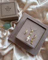 Poppy 18K Gold Plated Earrings w. Zirconia & Pearls Party Box