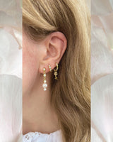 Poppy 18K Gold Plated Earrings w. Zirconia & Pearls Party Box