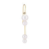 Portia Hook Gold Plated Earring w. Cubic Zirconia & Pearls
