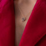 Desert Rose 18K Gold Necklace w. Pink Sapphire & Diamonds