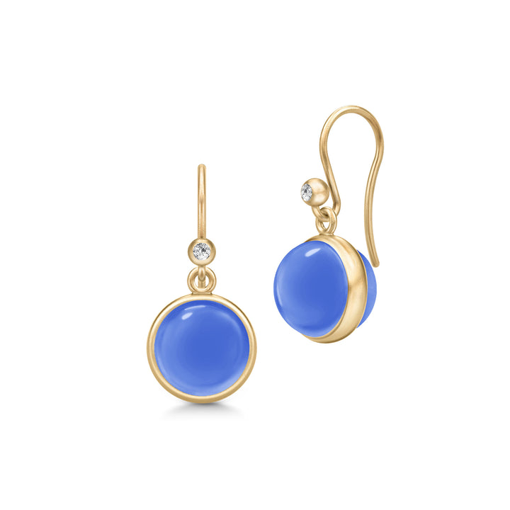 Prime Gold Plated Earrings w. Royal Blue Zirconia & Crystal