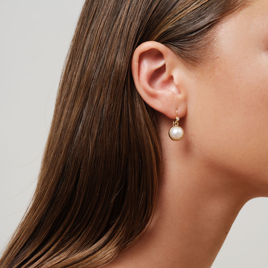 Prime 14K Guld Ørering m. Perle