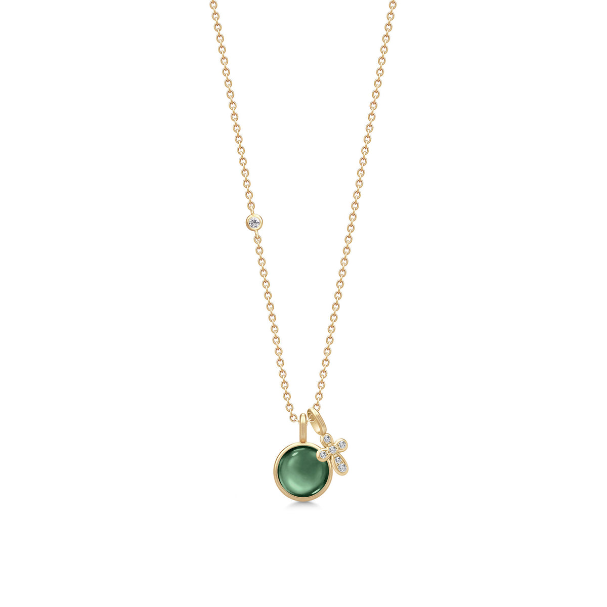 Prime Gold Plated Pendant w. Turmalin Crystal