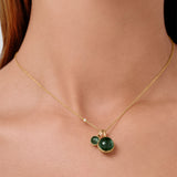 Prime Gold Plated Pendant w. Turmalin Crystal