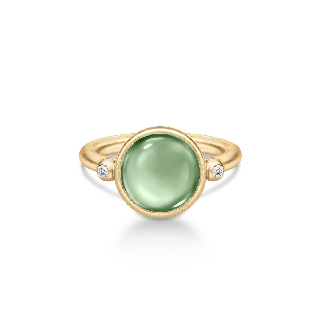 Prime Gold Plated Ring W. Grüne Zirkonia & Kristall