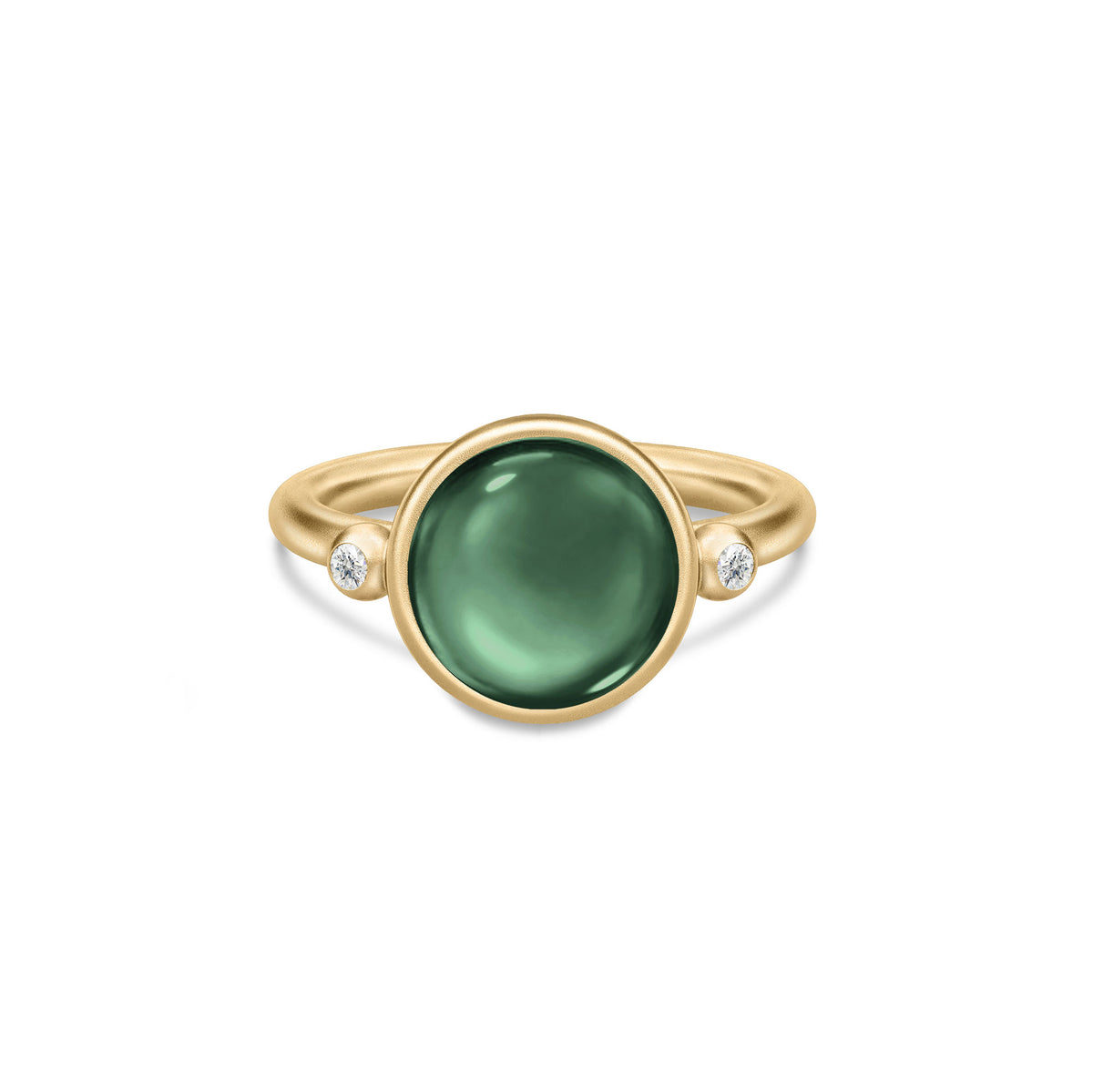 Prime Gold Plated Ring w. Turmalin Zirconia & Crystal