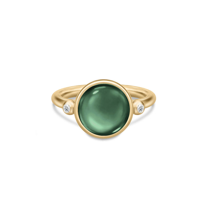 Prime Gold Plated Ring w. Turmalin Zirconia & Crystal