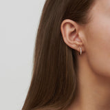 Pristine Medium 14K Gold Earring w. Diamond