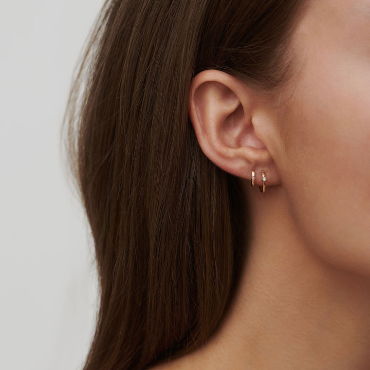 Purity Mini 14K Guld Ørering m. Diamant