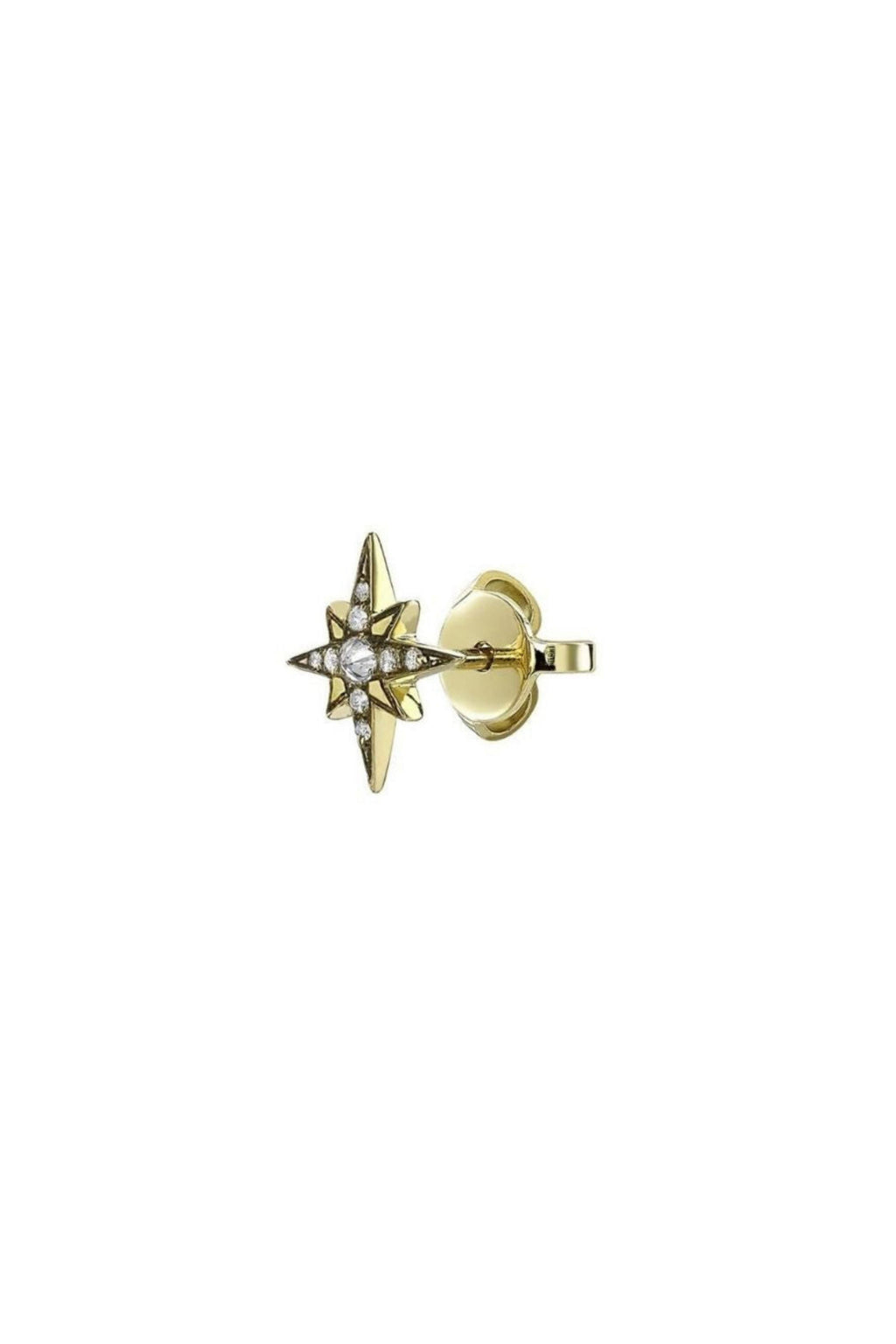 Oseanyx Star Single Yellow Blackened Guld 18K Guld Ørestik m. Diamant
